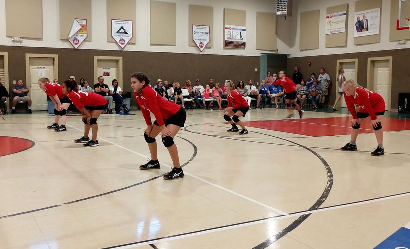 HCAMiddleSchoolGirlsVolleyballteamservestoopponents image HCAMiddleSchoolGirlsVolleyballteamservestoopponents Athletics at Haywood Christian Academy